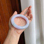糯冰紫罗兰飘花翡翠圆条手镯（58mm）（yc221932）