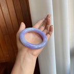 糯冰紫罗兰翡翠圆条手镯（55.5mm）（yc278686）