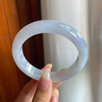糯冰种紫罗兰翡翠平安镯（56mm）（yc220798）