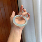 冰种带洒金翡翠圆条手镯（54mm）（yc276514）