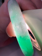 糯冰种阳绿平安镯（59mm）（yc254105）