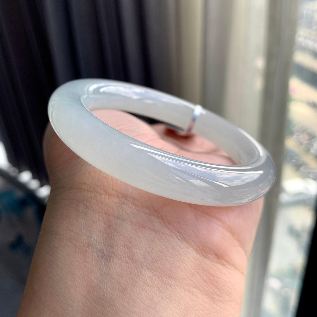 糯冰种无色圆条手镯（53.8mm）（yc225079）