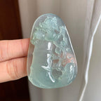 冰种晴底翡翠竹节牌子（yc302100）