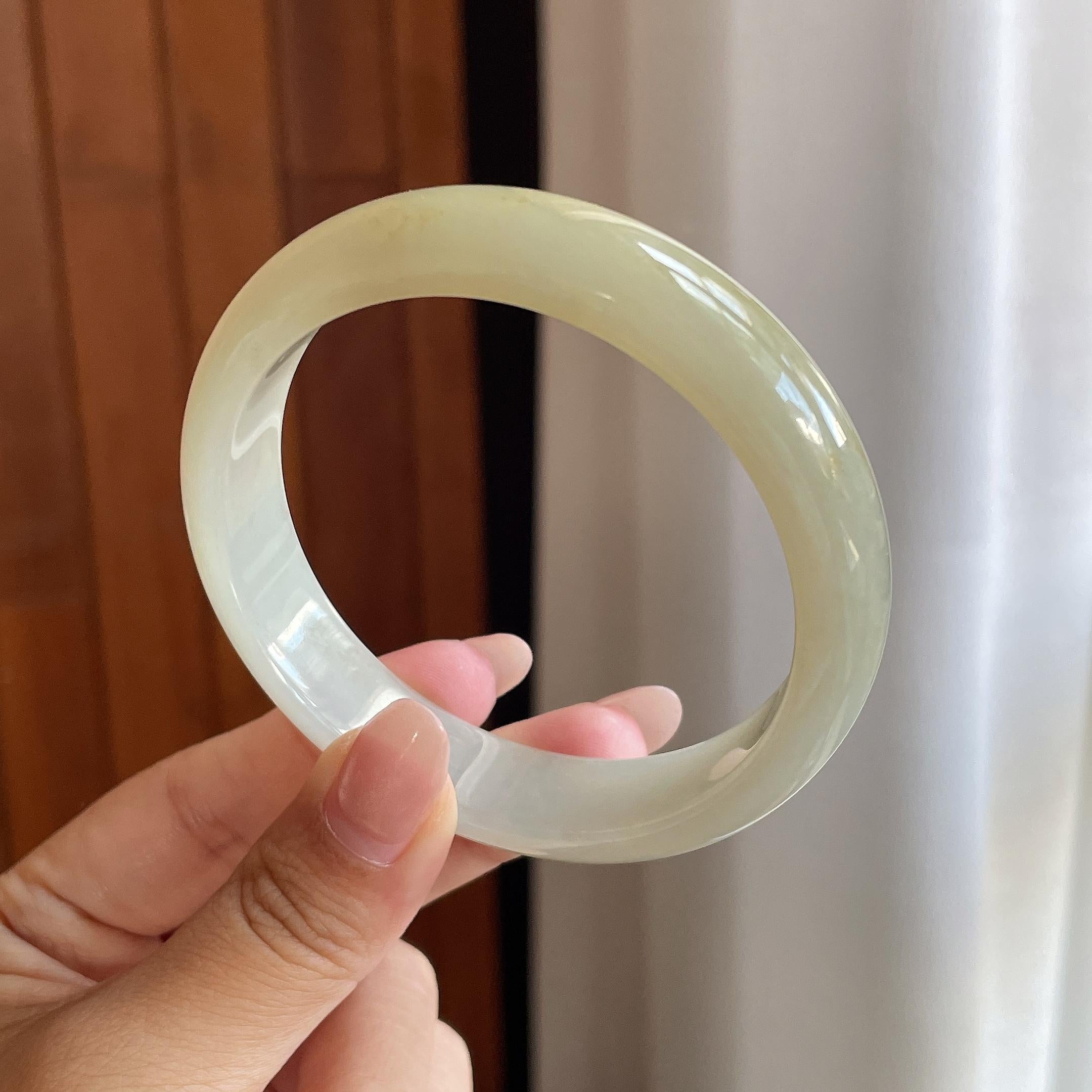 糯冰黄翡正圈平安镯 57圈 天然缅甸A货翡翠（yc698770）