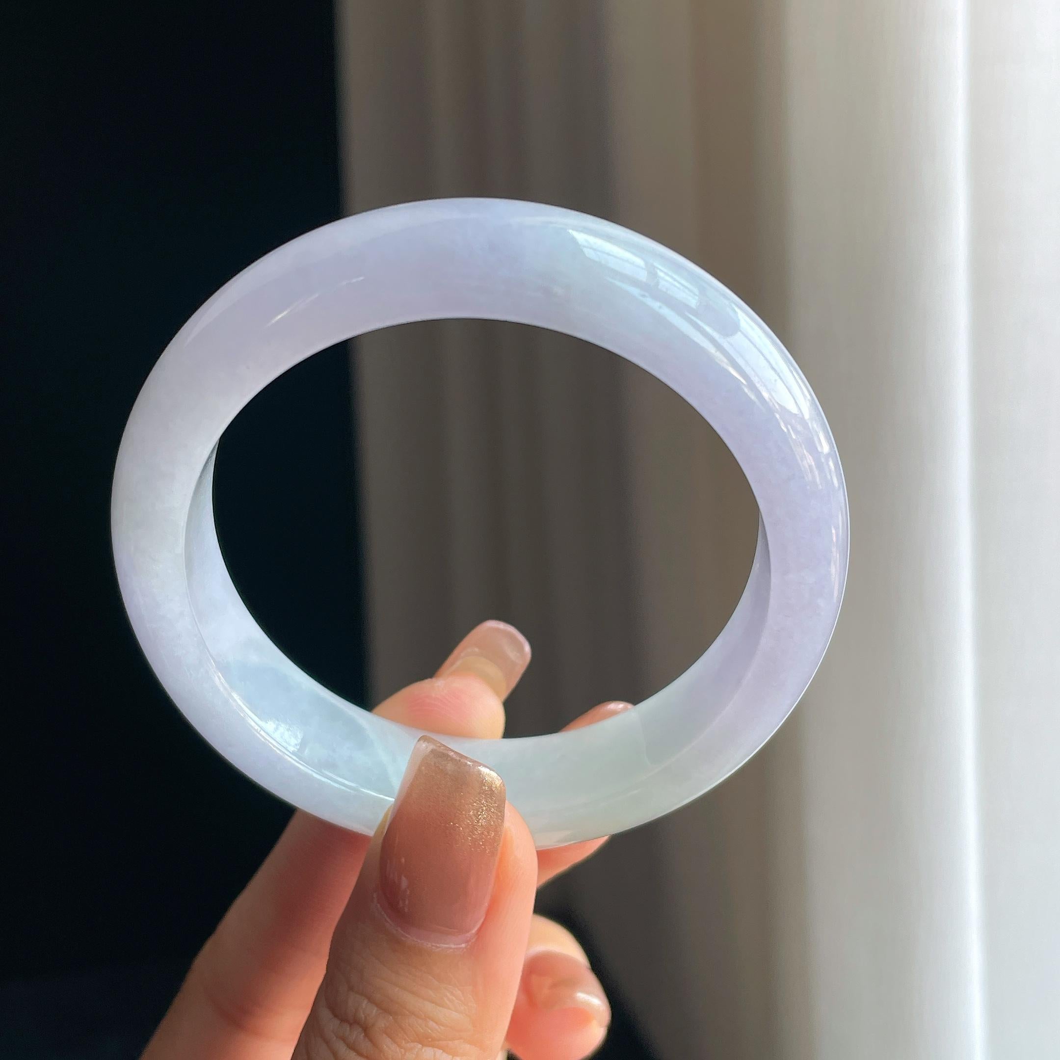 糯冰紫罗兰翡翠平安镯（54.5mm）（yc376719）