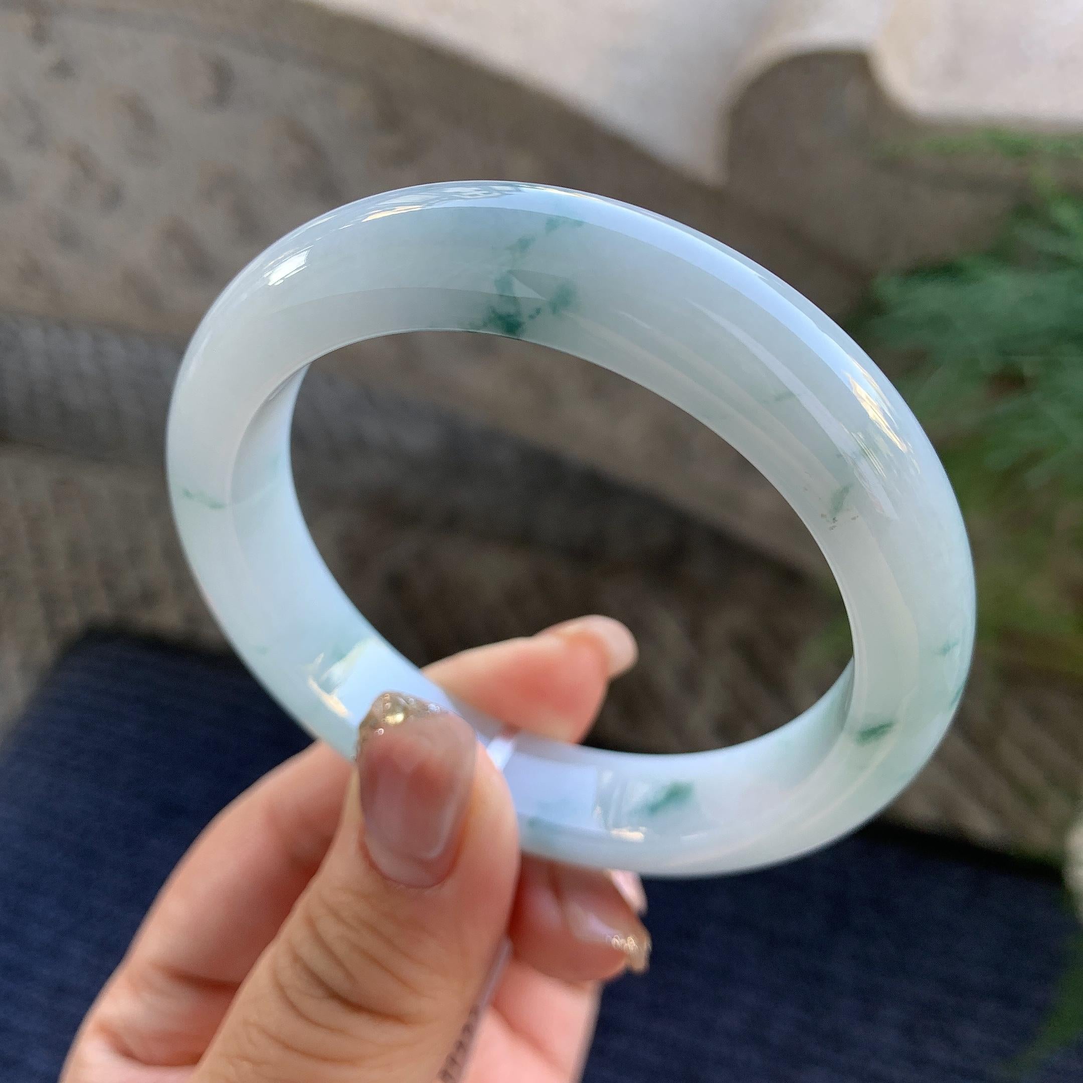 细糯种飘花平安镯（55.2mm）（yc294655）