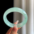 冰种飘花宽版翡翠手镯（59.5mm）（yc303079）