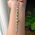 18K金钻镶冰种无色随型珠子手链（yc225055）