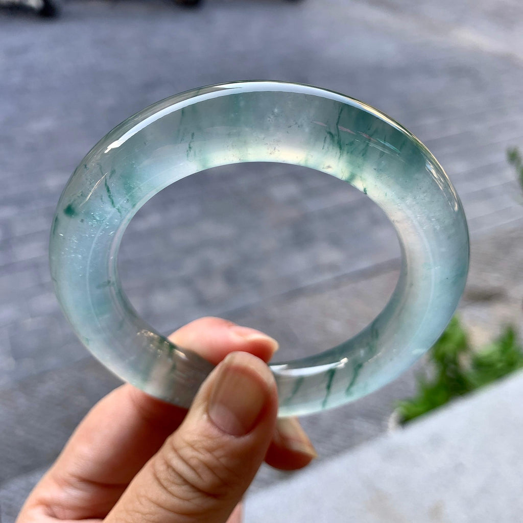 冰种飘花圆条手镯（56.4mm）（yc268983）