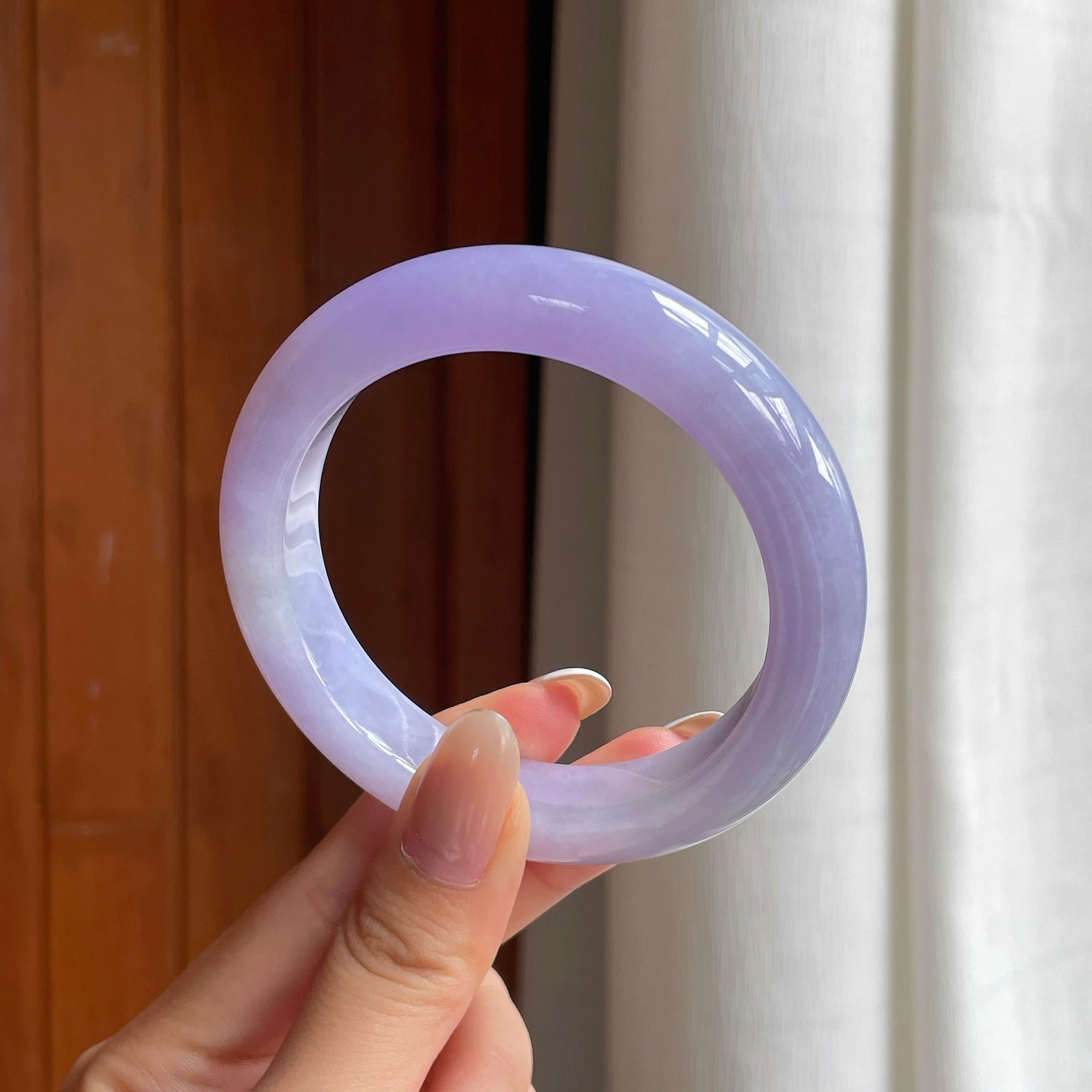 糯冰紫罗兰翡翠平安镯（57.8mm)（yc407512）