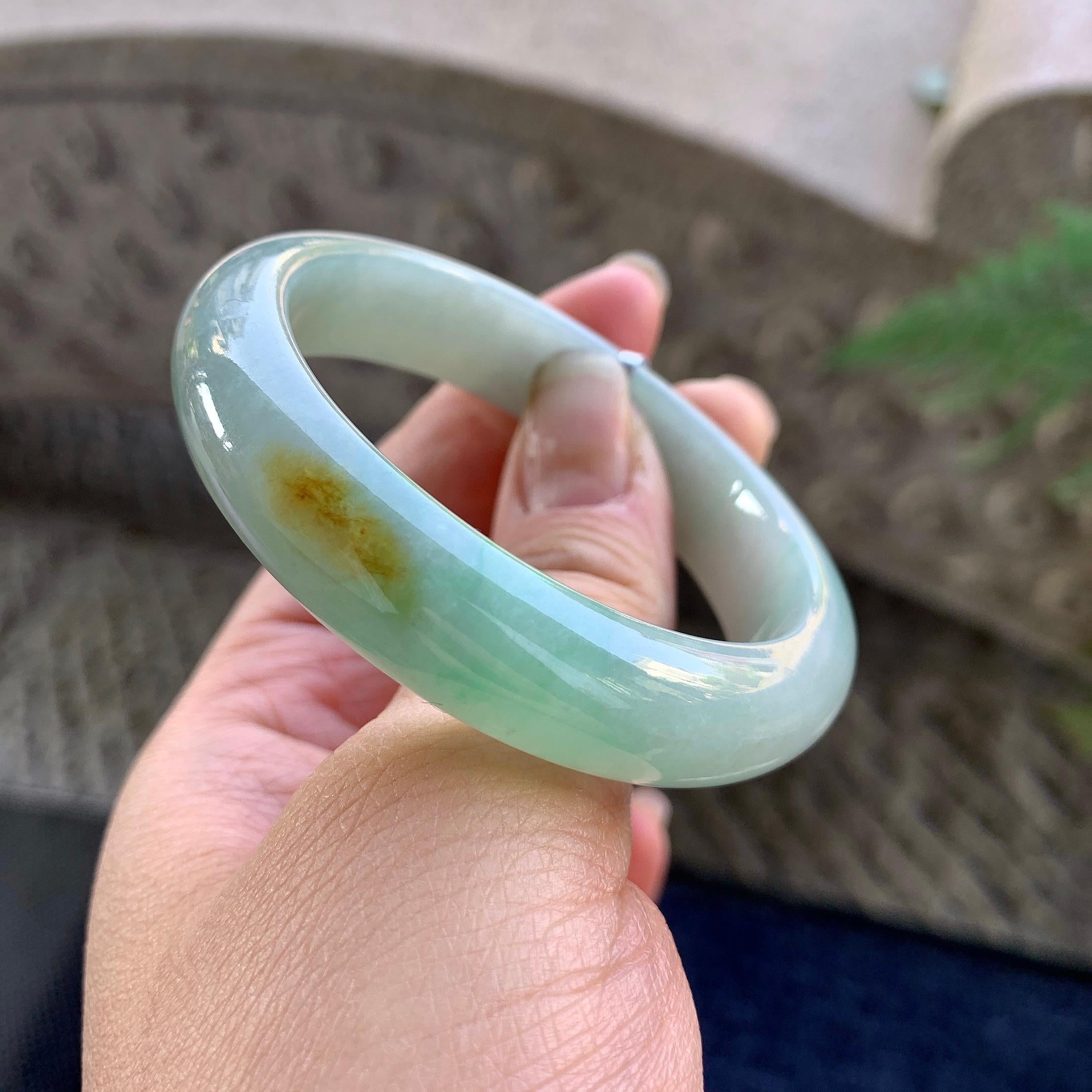 细糯种晴底黄翡贵妃手镯（51mm）（yc305691）