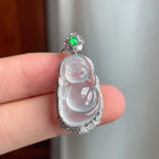 18k金镶冰种翡翠佛公（yc250563）