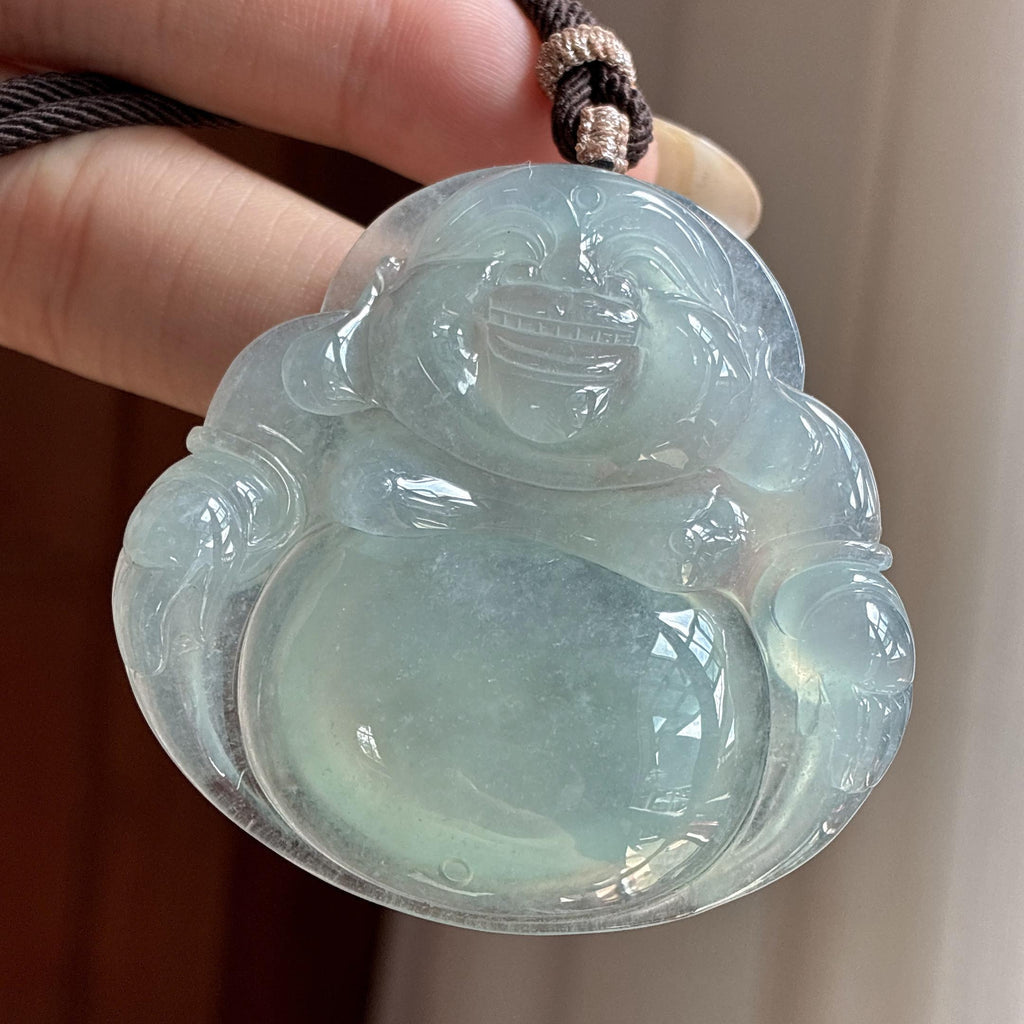 冰种晴底玉佛挂件 天然缅甸A货翡翠（yc526847）