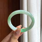 细糯种带色贵妃镯 54圈 天然缅甸A货翡翠（yc454402）
