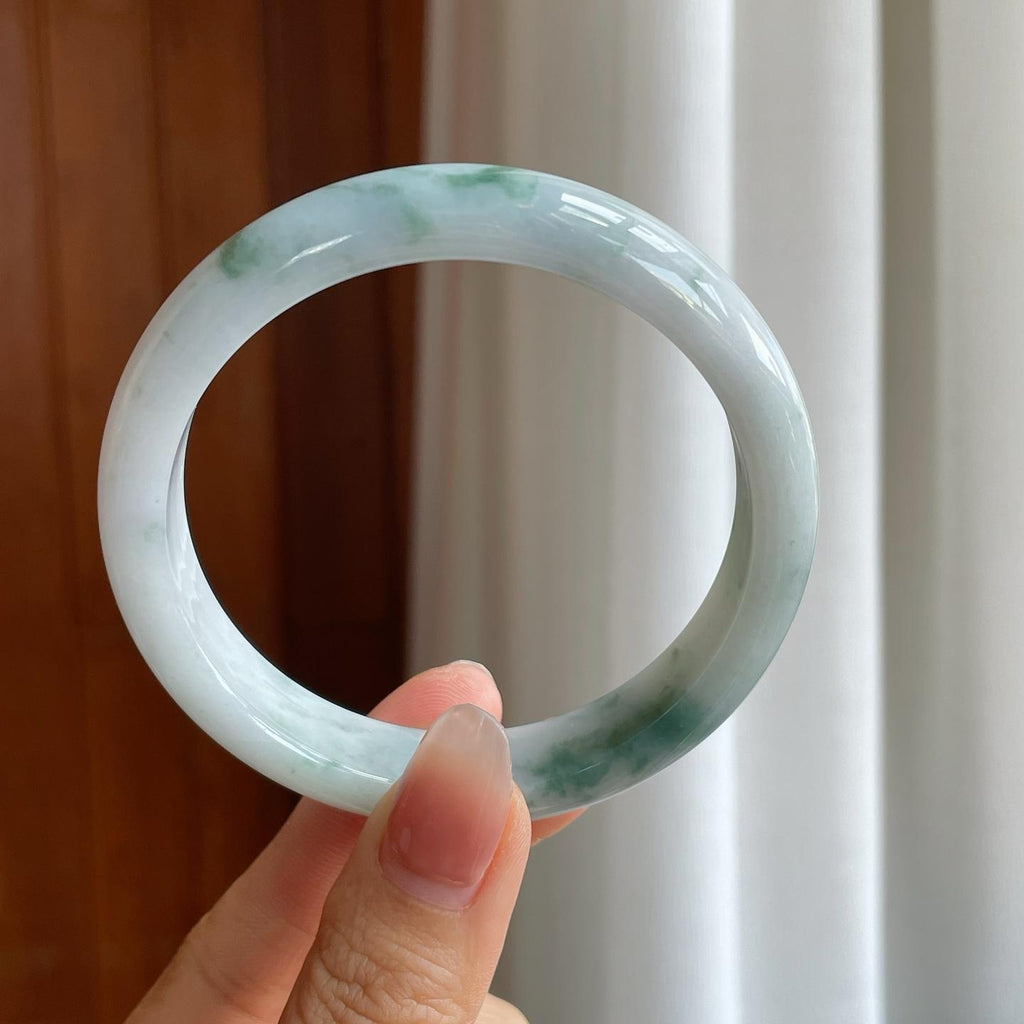 糯冰飘花翡翠平安镯（59.8mm）（yc314123）