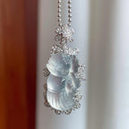 18k金镶冰种无色翡翠天使（yc244883）