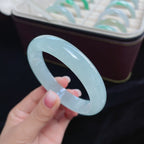 冰种蓝晴底正圈翡翠手镯（57.8mm）