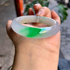 糯冰种飘阳绿平安镯（52mm）（yc292641）