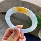 糯冰种黄翡圆条手镯（54.2mm）（yc276214）