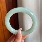 糯冰种晴底翡翠圆条手镯（55.7mm）（yc220879）
