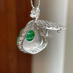 18k金镶糯冰满绿翡翠佛公（yc363630）