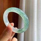 冰种飘花翡翠平安镯（54.6mm）（yc314120）