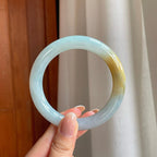 糯冰黄翡翡翠圆条手镯（58.6mm)（yc373896）
