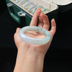 糯冰飘花正圈 翡翠手镯（53.5mm）（yc018721）