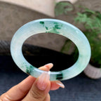 糯冰种飘花圆条手镯（58mm）（yc197612）