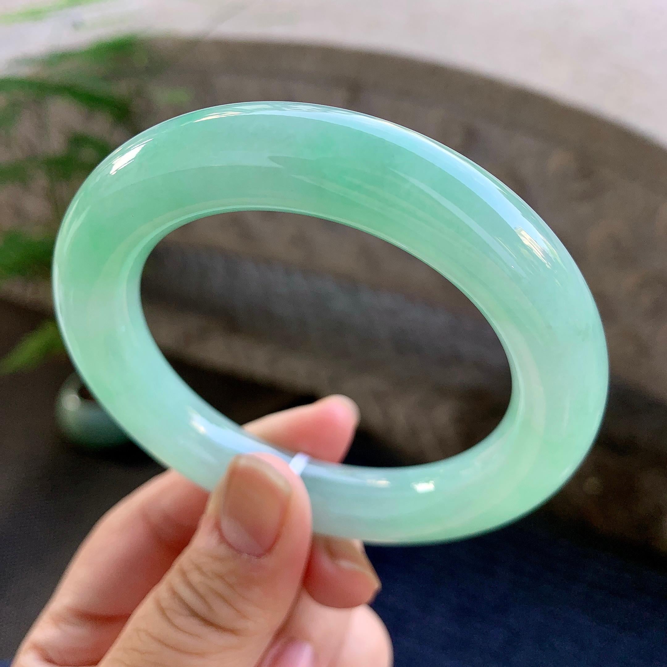细糯种晴底圆条手镯（56.4mm）（yc264053）