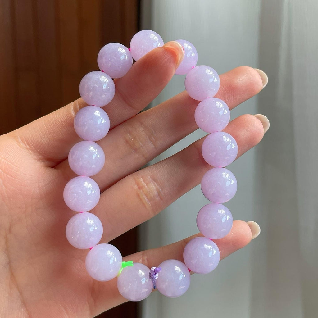 糯冰紫罗兰翡翠珠串手串（yc316655）