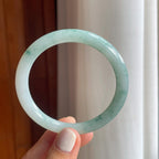 糯冰飘花圆条翡翠手镯（55.6mm）（yc249149）