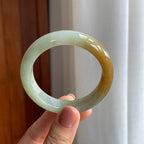 糯冰黄翡翡翠平安镯（51.6mm）（yc277386）