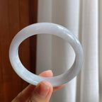 糯冰淡底色翡翠平安镯（57.6mm）（yc216052）