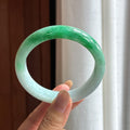 细糯冰带色翡翠平安镯（58.5mm）（yc481866）