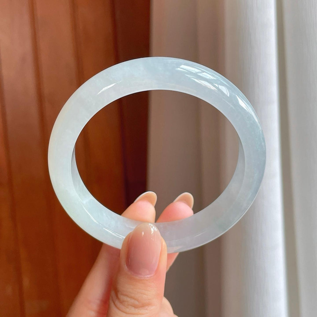 冰种淡底色翡翠平安镯（56.8mm)（yc376762）
