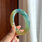 冰种黄翡特色正圈平安镯 55圈 天然缅甸A货翡翠（yc453967）
