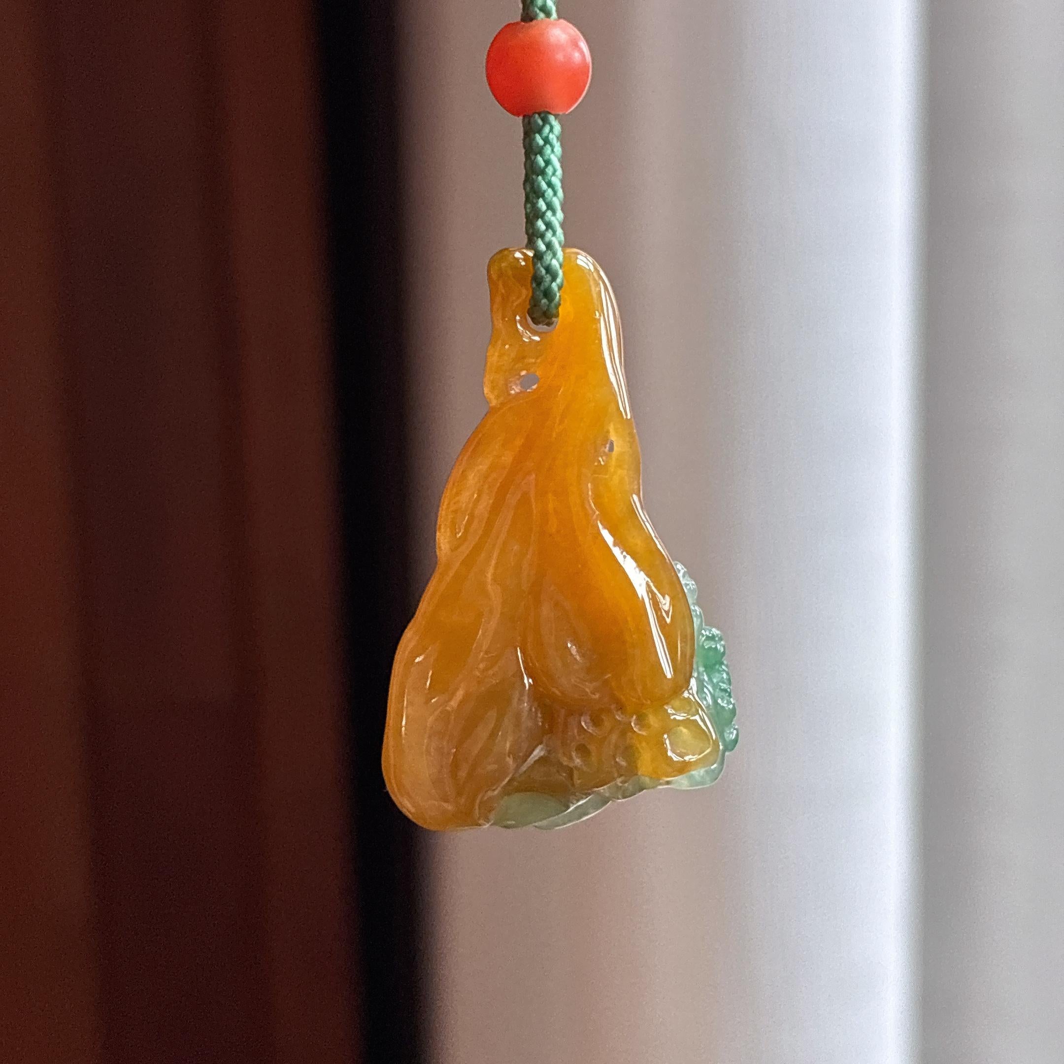 Ngọc Bích Miến Điện Loại A Tự Nhiên Màu Vàng Xanh Lá Với Hiệu Ứng 'Ngộ Đạo' (yc450175)