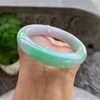 细糯种飘绿平安镯（55.3mm）（yc199559）