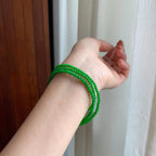 糯冰满绿翡翠珠串珠链（yc342534）