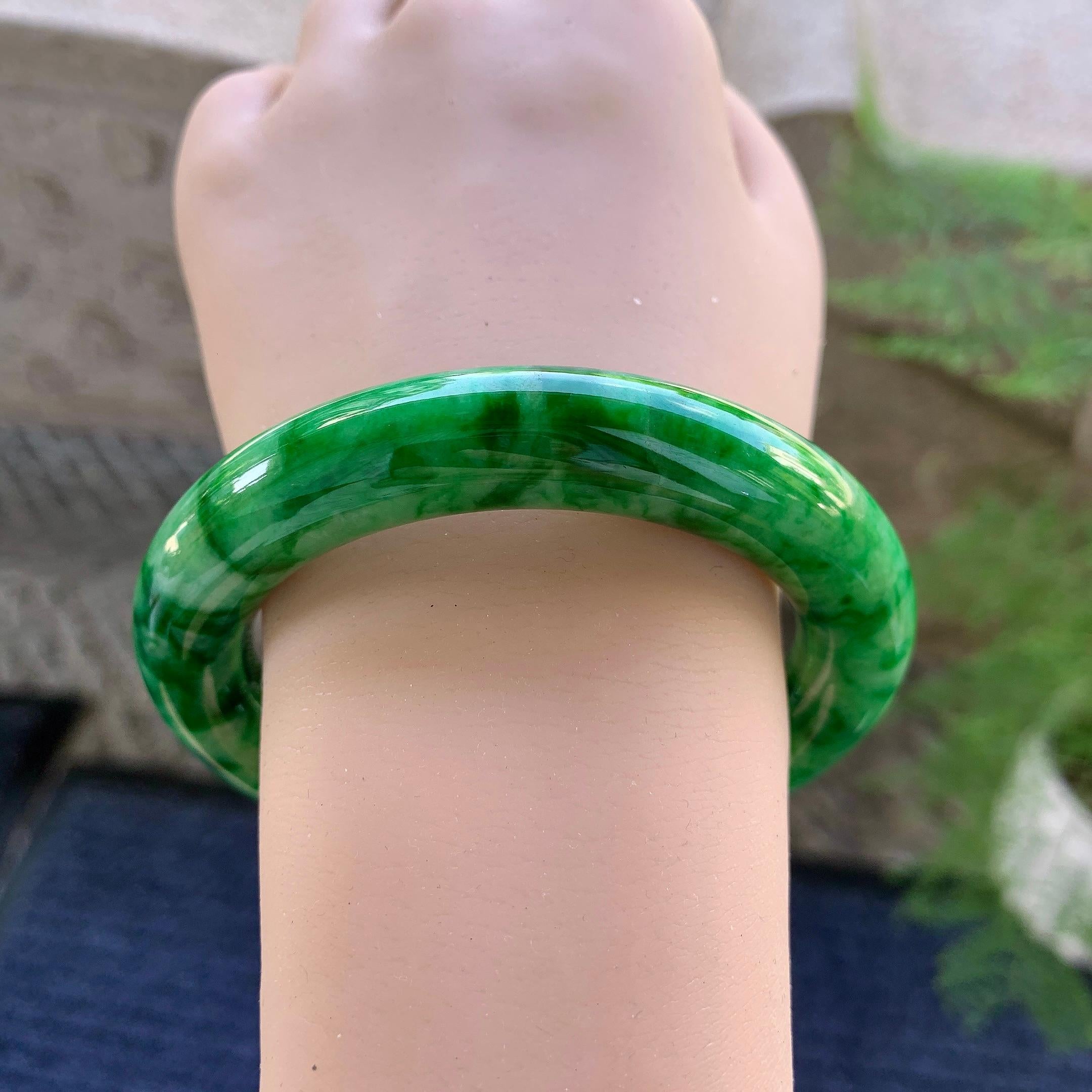 细糯种飘花圆条手镯（57.3mm）（yc249402）