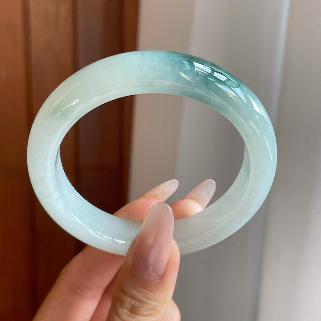 糯冰飘花翡翠平安镯（55.7mm）（yc279380）