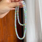 冰种玛卡龙翡翠珠串项链（yc221898）