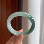 冰种半山半水翡翠平安镯（59mm）（yc404777）