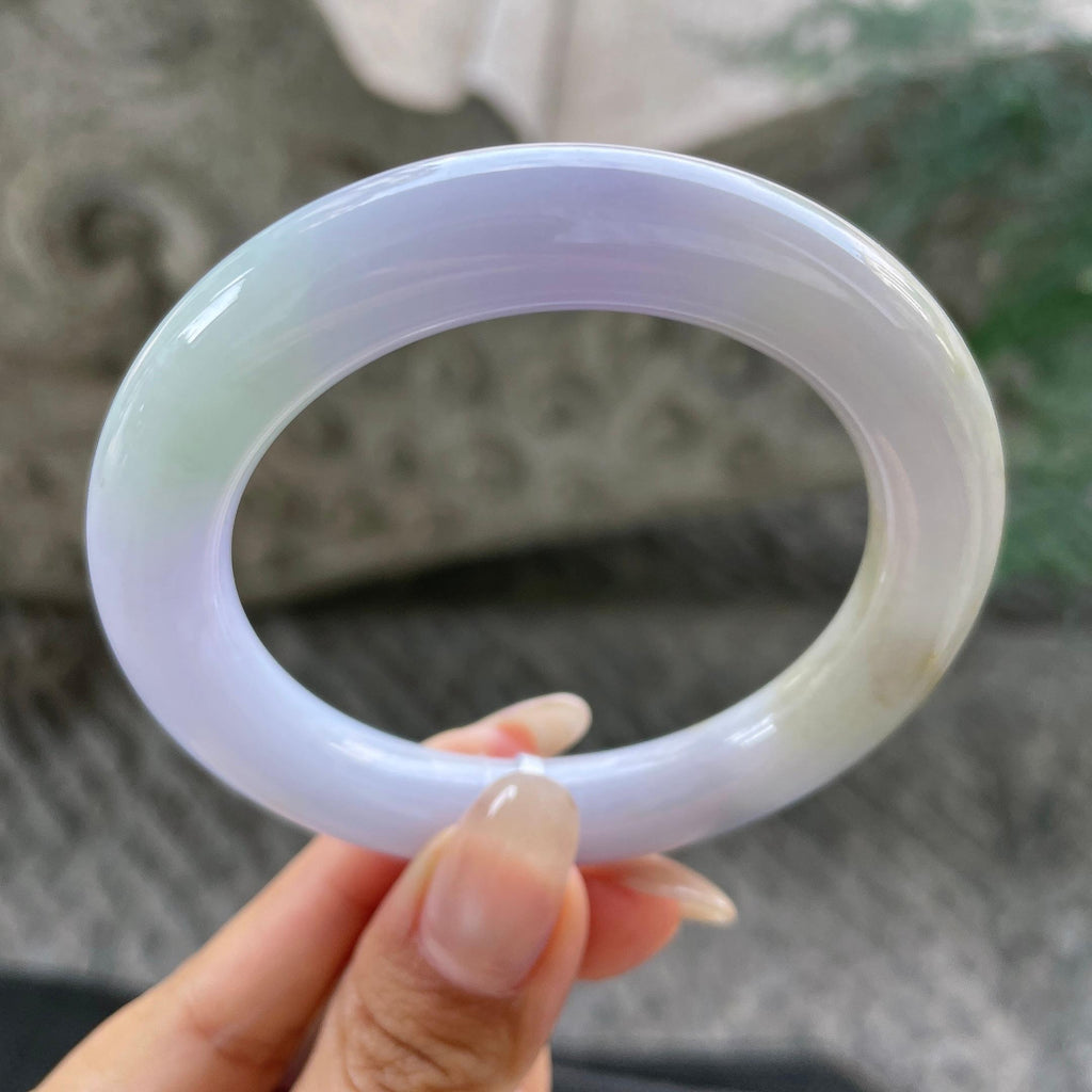 细糯种多彩圆条手镯54圈    天然缅甸A货翡翠（yc351370）