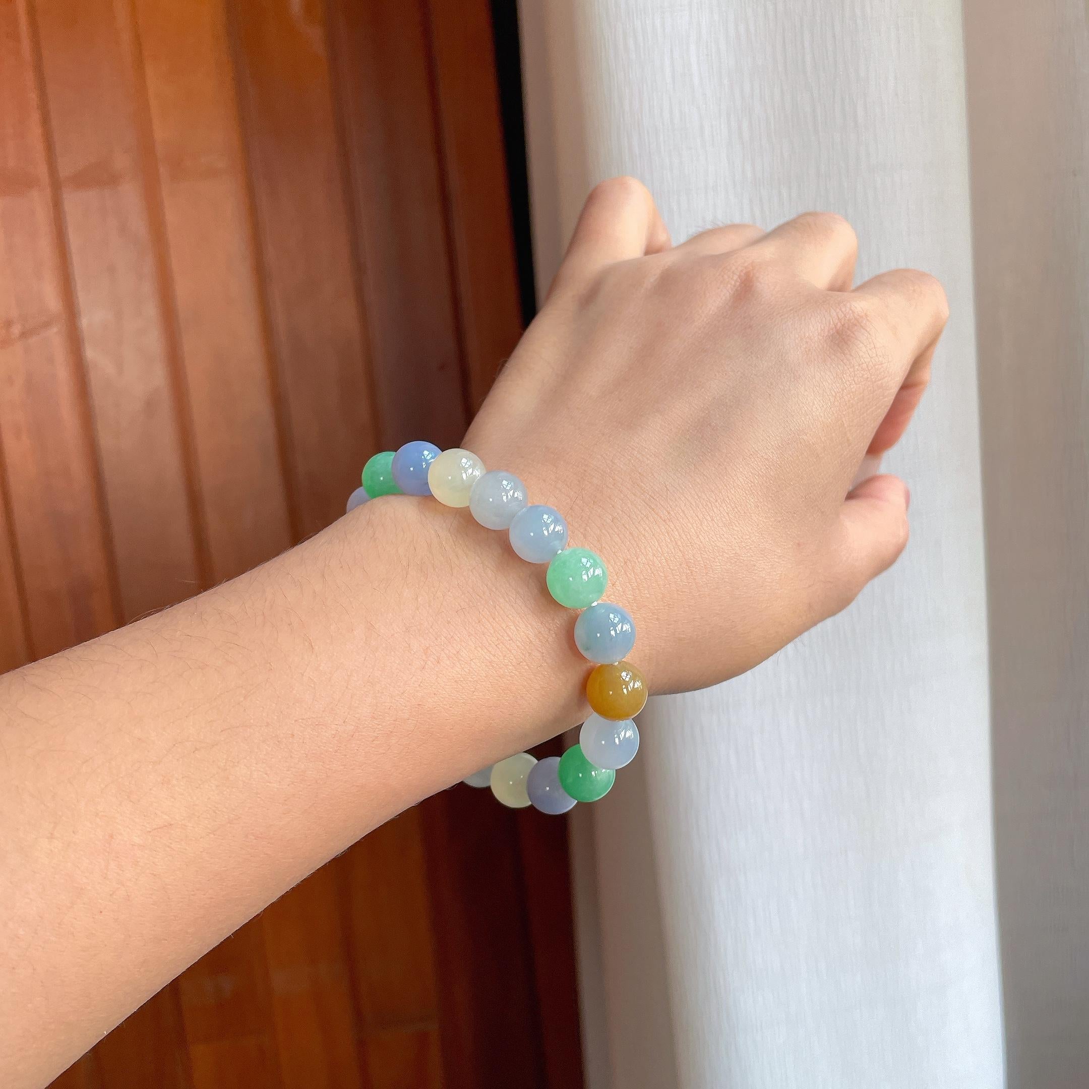 冰种多宝翡翠珠串手串（yc310466）