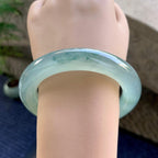 冰种蓝水飘花圆条手镯（58mm）（yc249469）