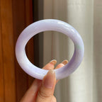 糯冰淡春底翡翠平安镯（57.3mm)（yc417337）