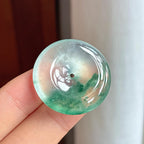 高冰起光飘花翡翠平安扣（yc434902）
