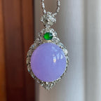 铜托糯冰紫罗兰翡翠蛋面（yc261408）